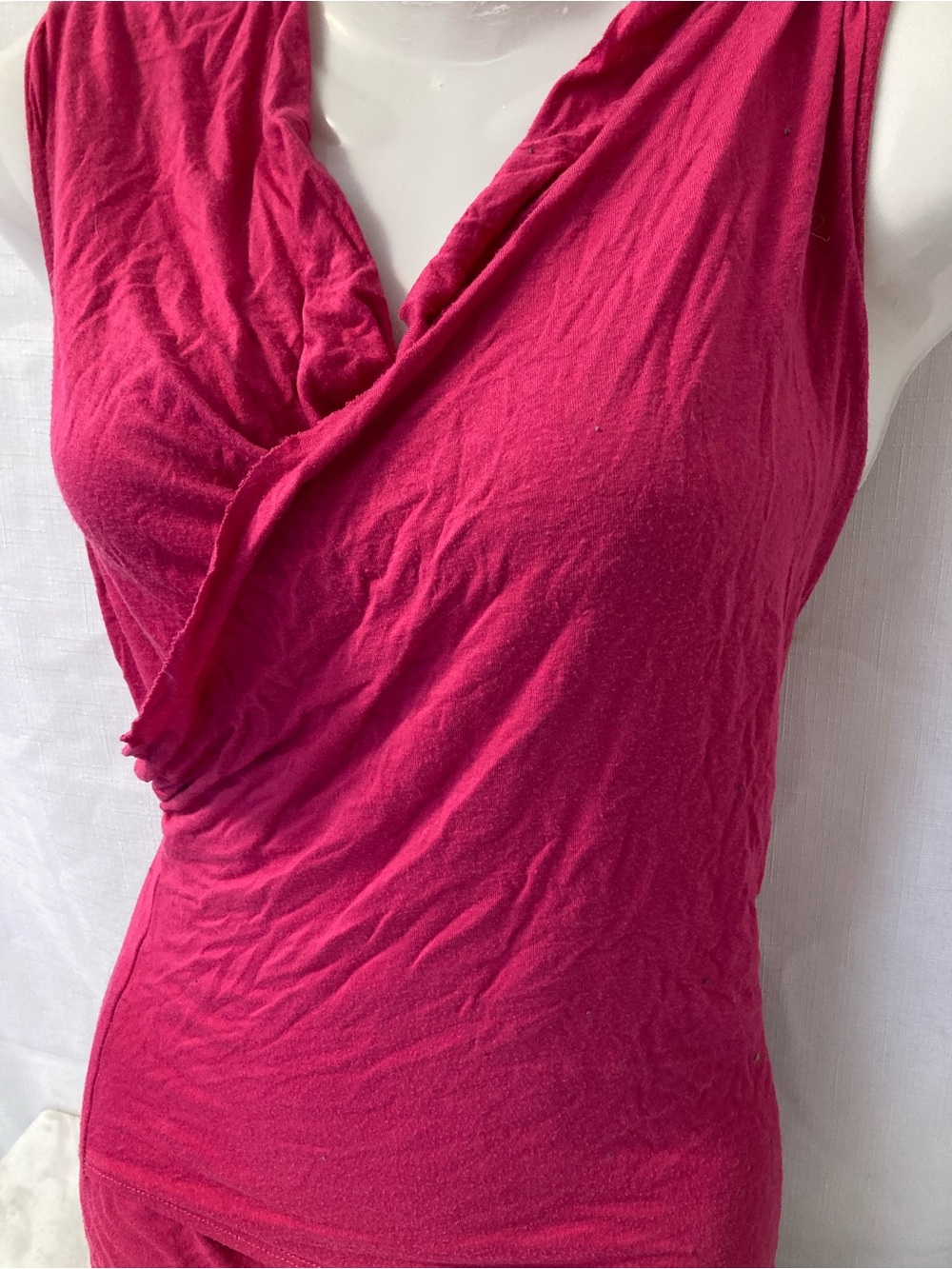 Pink Draped Wrap Front Sleeveless Top Y2K Size M